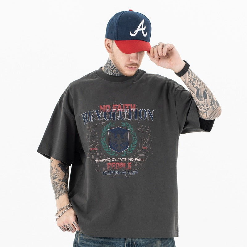 Vintage 90s Hip Hop Clothing Summer Vintage Loose Casual Short Sleeve T-Shirt