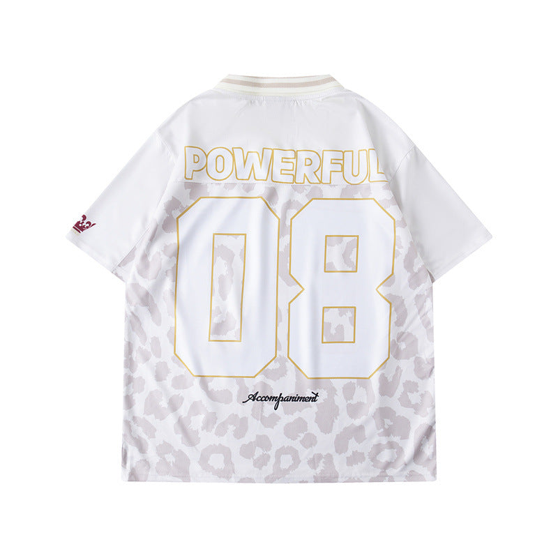 Hip Hop Shirts For Boys Hip Hop Casual V-Neck Short Sleeve Rugby Suit