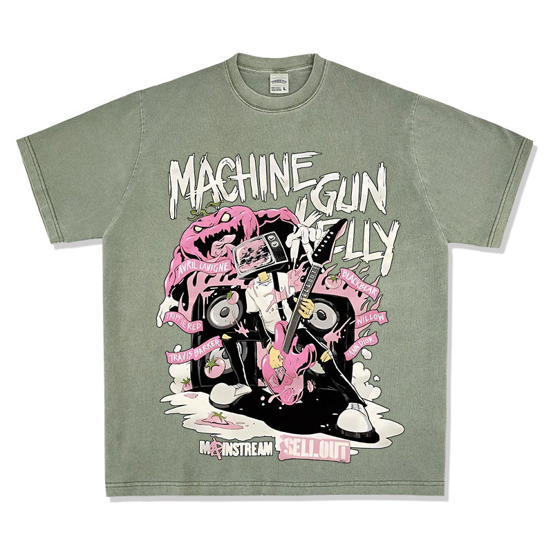Cool t rapper vintage hip hop mgk print long sleeve short sleeve t-shirt