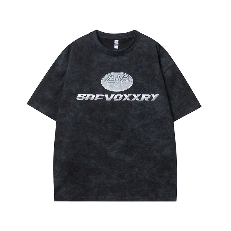 Vintage Tišö Rt Vintage Alphabet Print Short Sleeve T-Shirt Summer Loose Oversize Top
