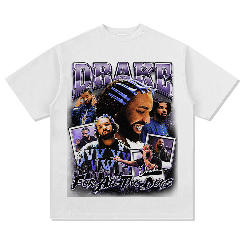 Cool t rapper vintage drake DRAKE print short sleeve t-shirt Vintage