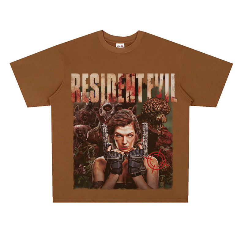 Film Star T Shirt Personalized Cotton Short Sleeve Loose Retro Design T-shirt for Men and Women