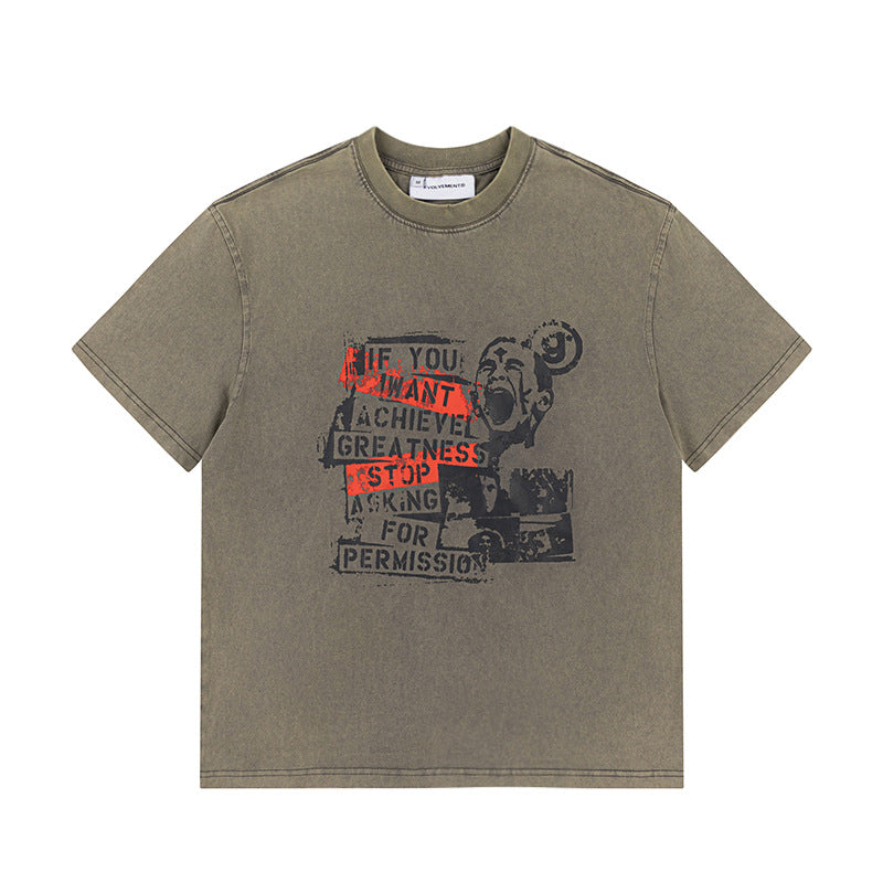 Hip Hop Clothing Summer Vintage Graffiti Short Sleeve T-Shirt