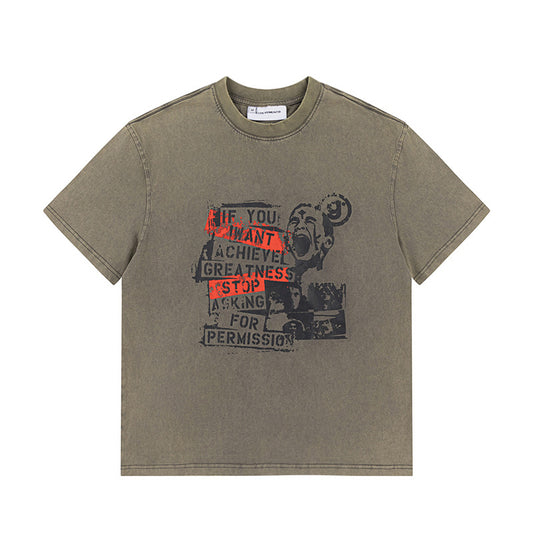 Hip Hop Clothing Summer Vintage Graffiti Short Sleeve T-Shirt