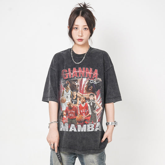 Cool t rapper kobi gigi vintage print t-shirt short sleeve