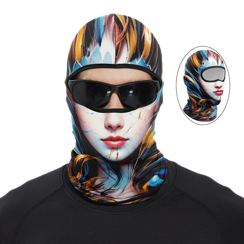 Cycling Windproof Hood Sunscreen Ice Silk Full Face Spring Summer Windproof Scarf Men and Women