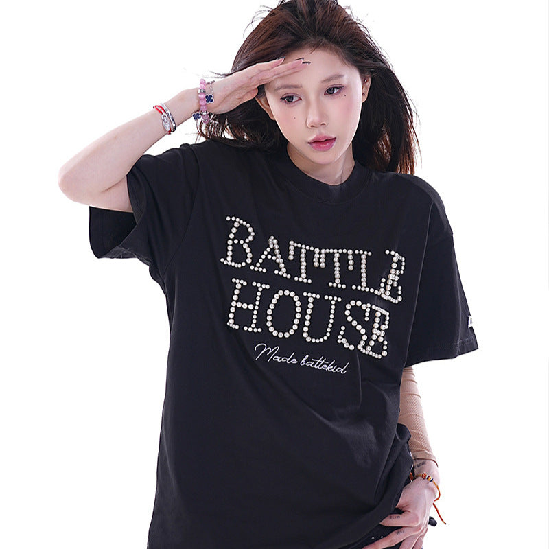 Marcas De Streetwear Vintage Alphabet Short Sleeve T-Shirt Summer Top