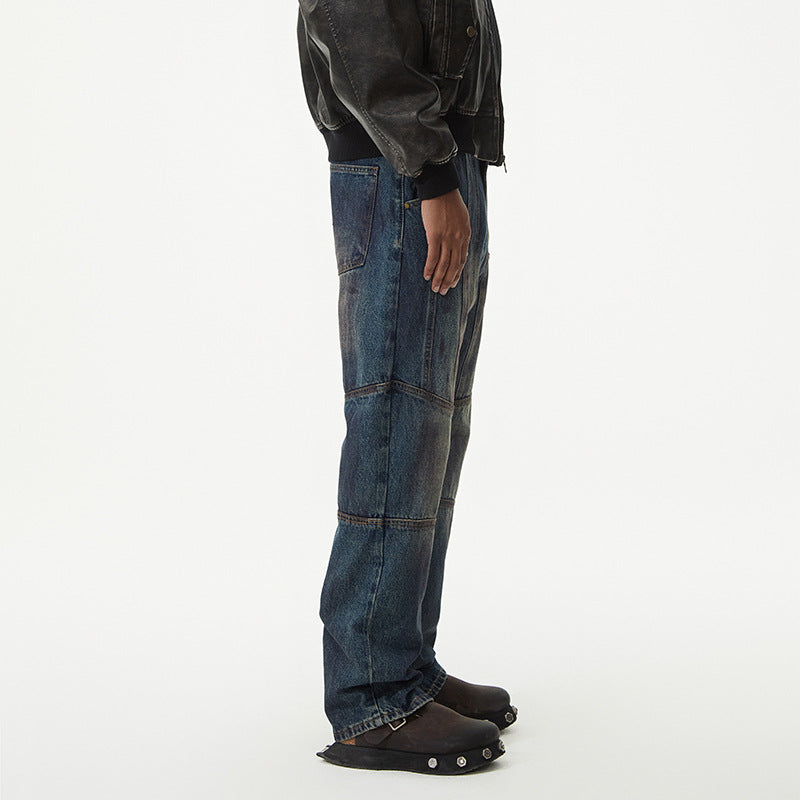 1990 Fashion Jeans Retro Old Ripped Straight Loose Denim Trousers