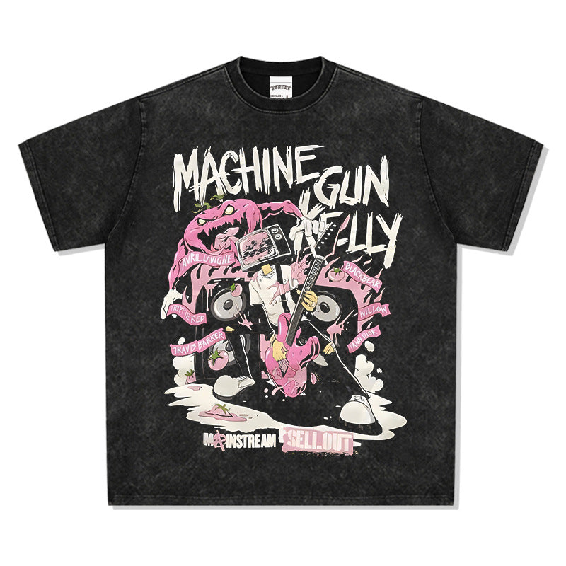 Cool t rapper vintage hip hop mgk print long sleeve short sleeve t-shirt