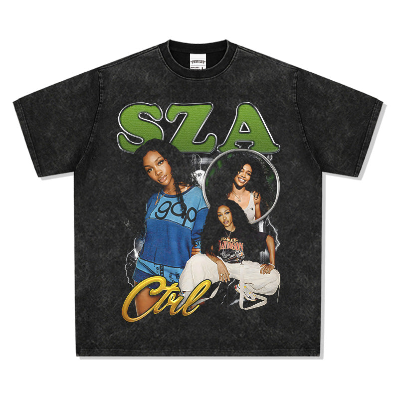 New york hip hop shop vintage sza print short sleeve t-shirt