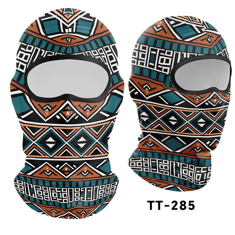 Cycling Windproof Hood Bionic Camouflage Printed Ice Silk Sunscreen Mask