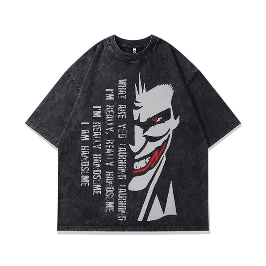 Ropa Vintage Hombre Vintage Hip Hop Clown Short Sleeve T-Shirt Loose oversize