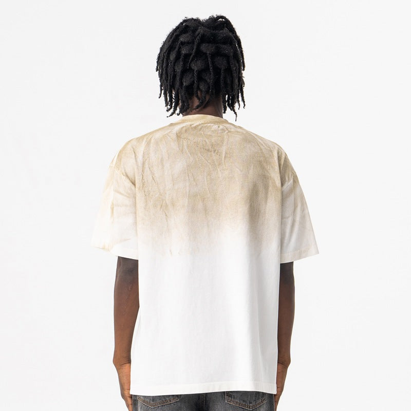 Vintage 90s Hip Hop Clothing Summer Old Loose Vintage Cleanfit Short Sleeve T-Shirt