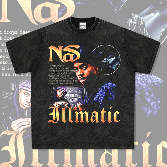 Cool t rapper hip hop rap, nasas print long sleeve short sleeve vintage