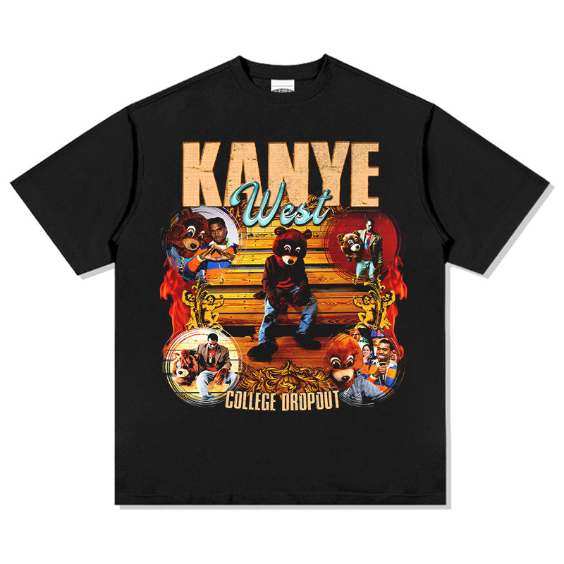 New york hip hop shop vintage hip hop kanye west print short sleeve t shirt