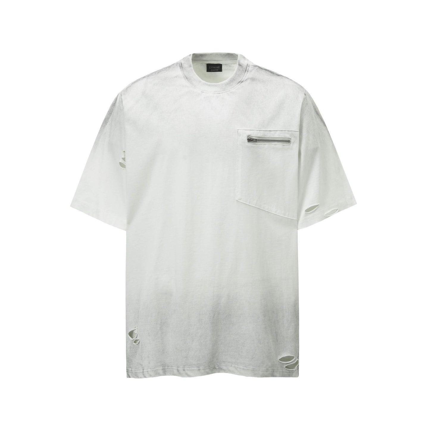 Hip hop shirt summer retro ripped short sleeve t-shirt