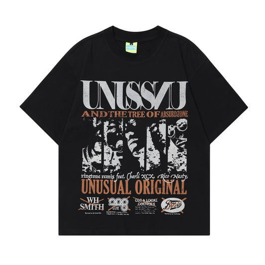 Unisex T-shirts Summer Men's and Women's Street Vintage Loose Short Sleeve T-Shirt