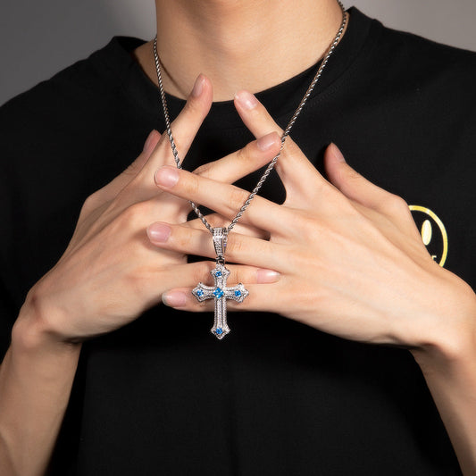 Jewelry Hip Hop Cross Diamond Pendant Necklaces Vintage St. Valentine's Crosses Spectrum Egypt Pieces Necklaces