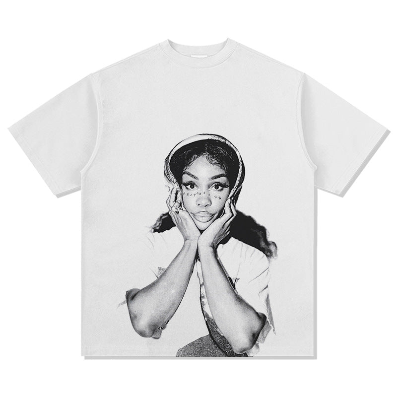 New york hip hop shop vintage hip hop sza print short sleeve t-shirt