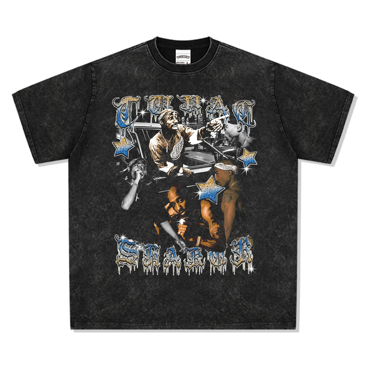 New york hip hop shop vintage hip hop tupac print short sleeve t-shirt