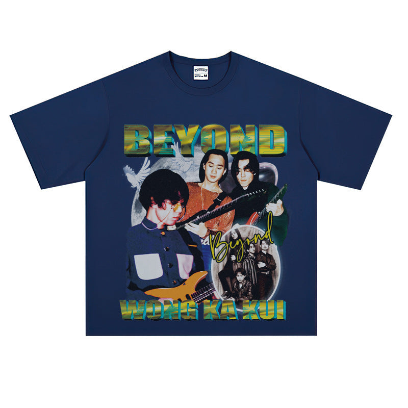 Film Star T Shirt Rock beyond Band Printed Loose Retro Cotton T-shirt for Men and Women