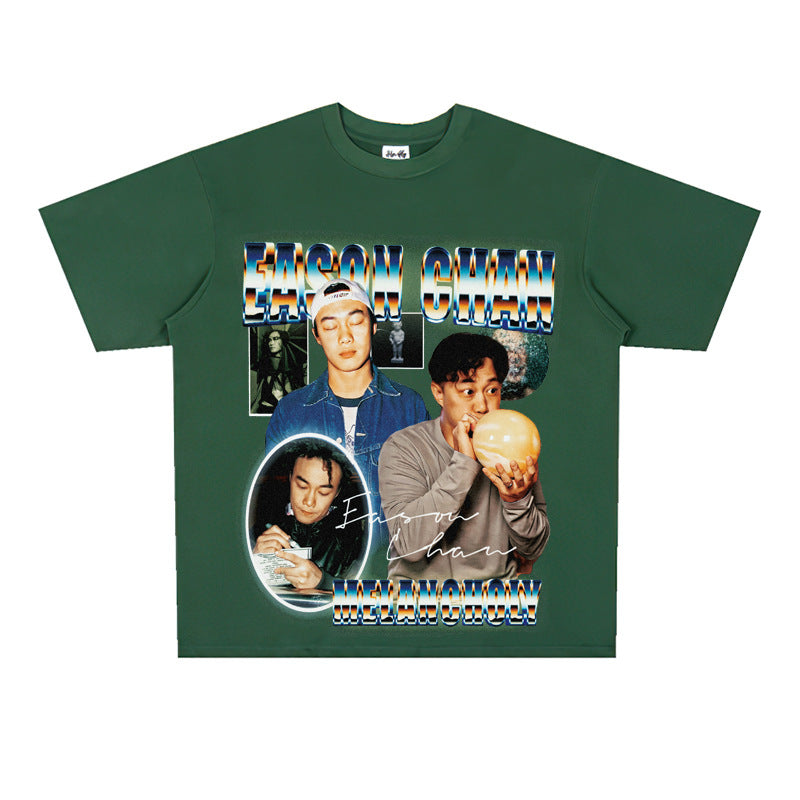 Film Star T Shirt Chen Yixun Loose American Retro Street T-shirt Men and Women