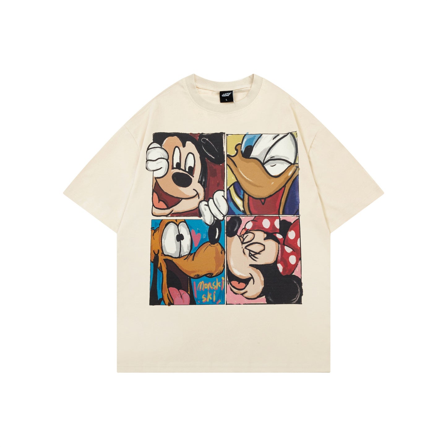 Vintage tarz t shirt vintage mickey print short sleeve t-shirt summer loose casual top