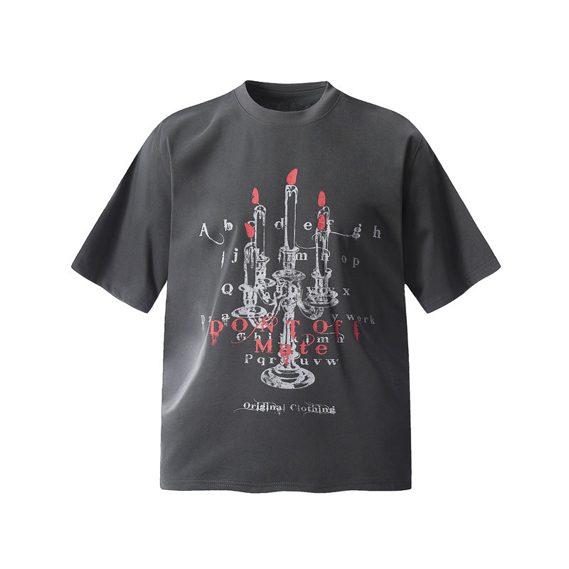 Camisas Retros Casual Loose Sports Men's and Women's Crew Neck T-Shirt