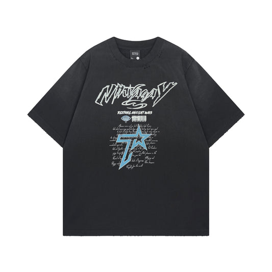 Nyc T Shirt Letter Print Short Sleeve T-Shirt Loose Top