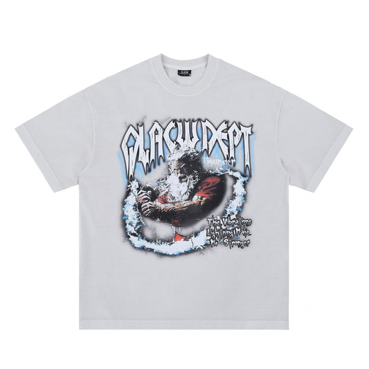 Vic Streetwear Thor Print Summer Short Sleeve T-Shirt Loose