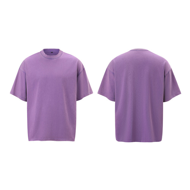 Stone Wash T shirt Old Wash T-shirt Short Sleeve Loose oversize