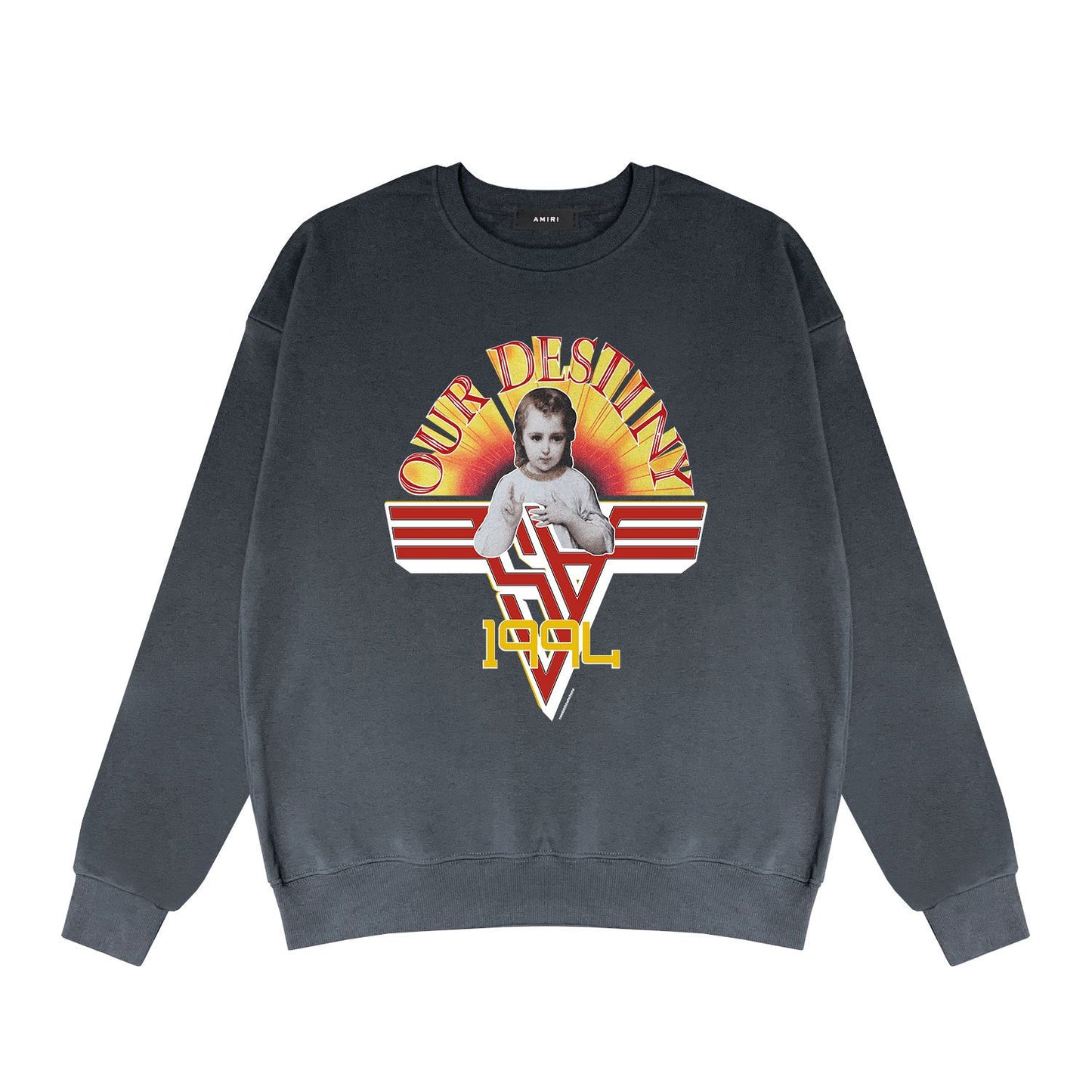 Amiri Long Sleeve Shirt Crew Sweatshirts Crew Neck Sweater