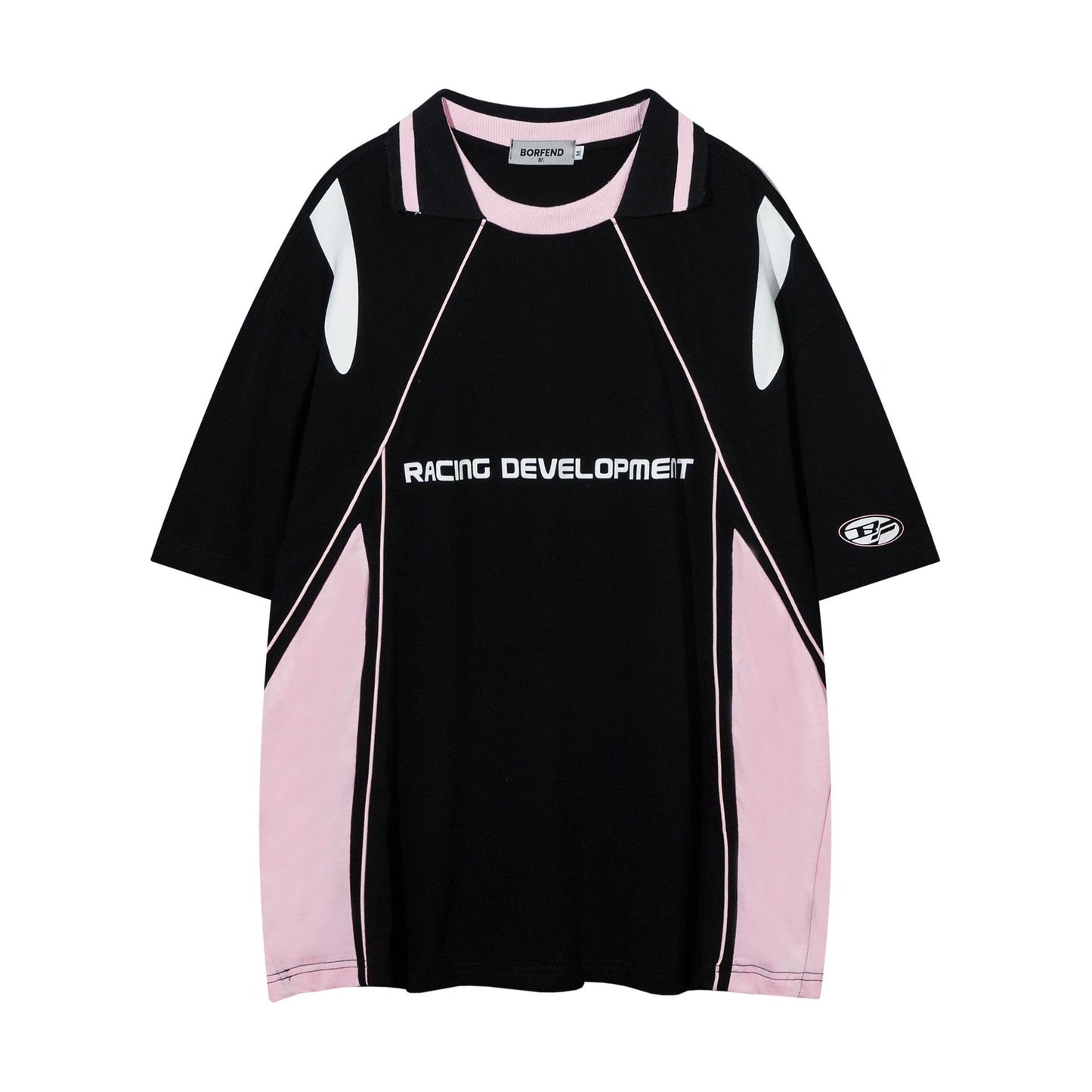 Racing oversized t shirt compound locomotive style t-shirt short sleeve