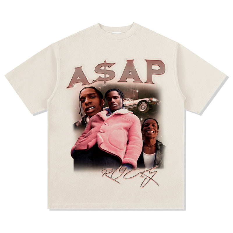 Marcas streetwear usa vintage A $APROCKY print short sleeve t-shirt