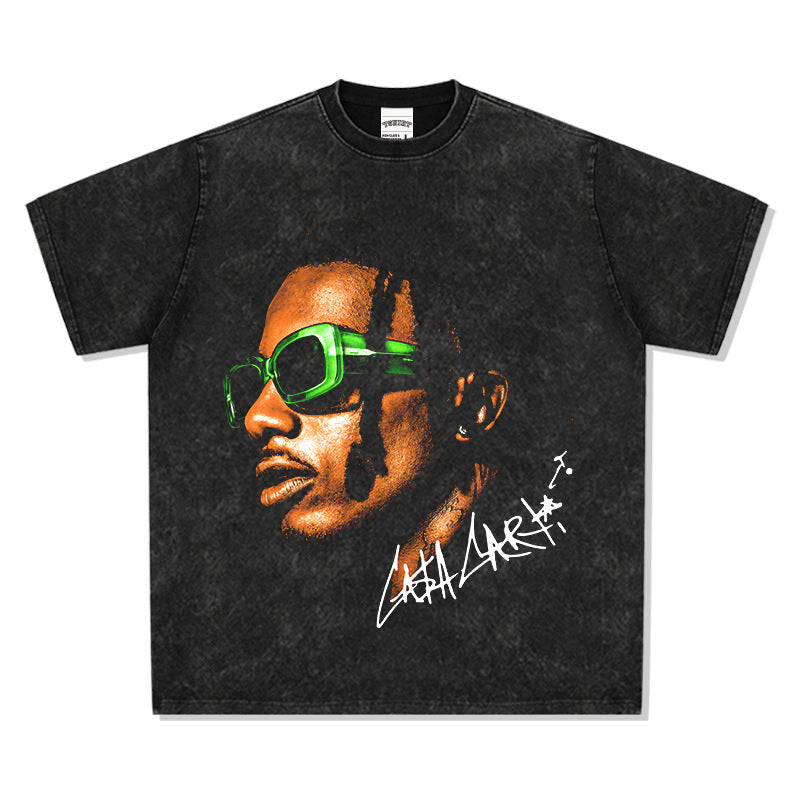 Streetwear masculino vintage hip hop PlayboiCarti print short sleeve t-shirt