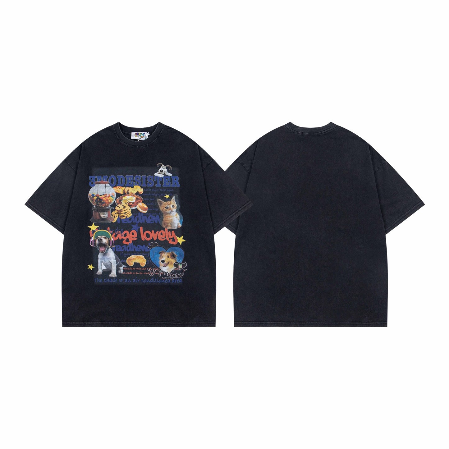 Retro Style Shirt For Men Summer Vintage Cartoon T-Shirt Short Sleeve