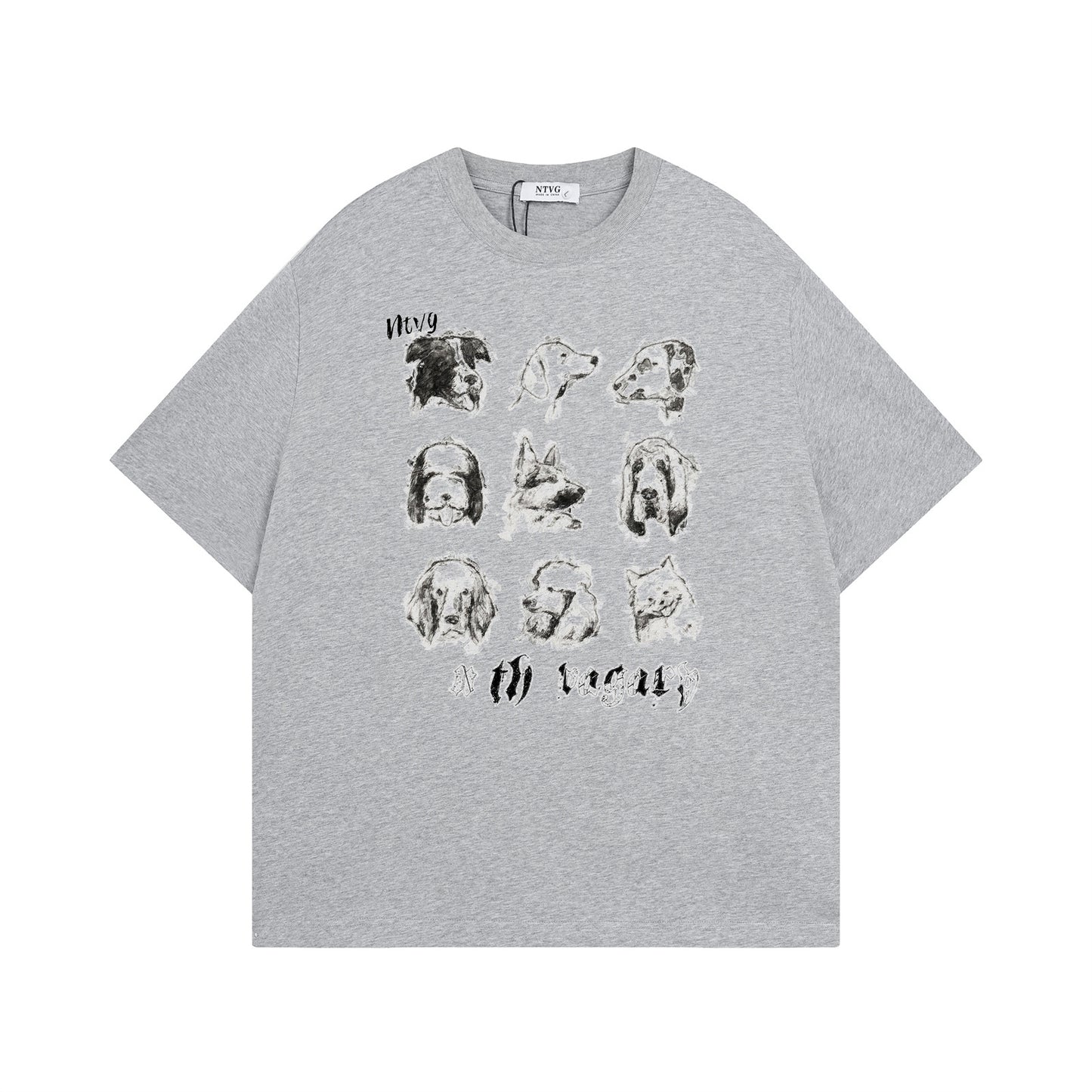 USA Vintage T-Shirt Vintage Fun Cute Pet Printed Men's Summer Loose