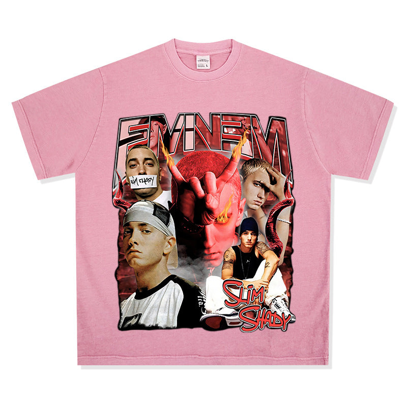 New york hip hop shop vintage hip hop EMINEM print short sleeve t-shirt