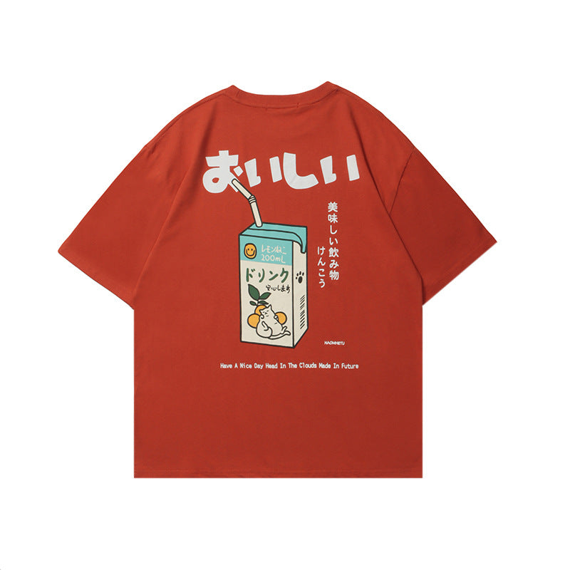 Vice streetwear Vintage Alphabet Print T-Shirt Summer Crew Neck Loose Short Sleeve T-Shirts