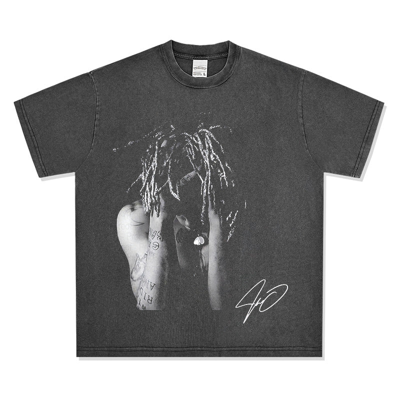 New york hip hop shop hip hop XXX Tentacion print short sleeve t-shirt