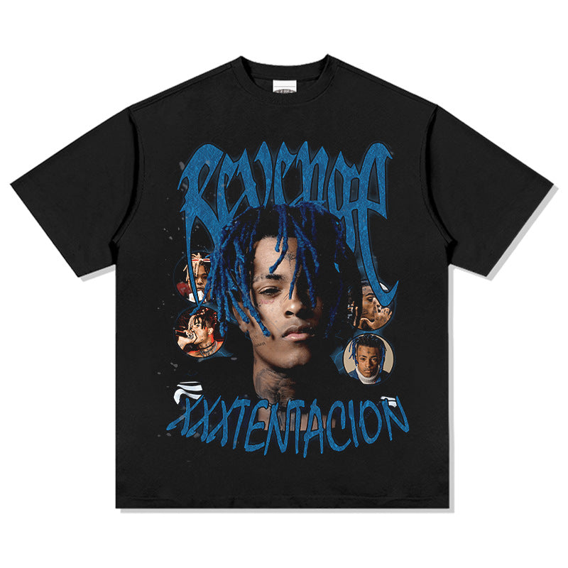 New york hip hop shop XXX Tentacion vintage vintage hip hop rap print short sleeve t-shirt
