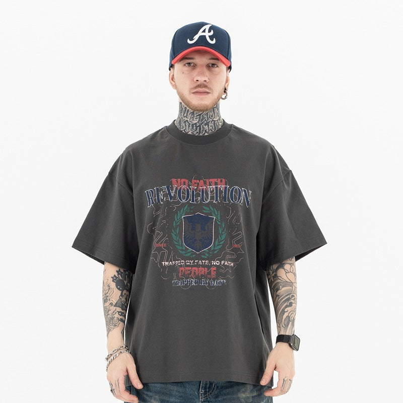 Vintage 90s Hip Hop Clothing Summer Vintage Loose Casual Short Sleeve T-Shirt