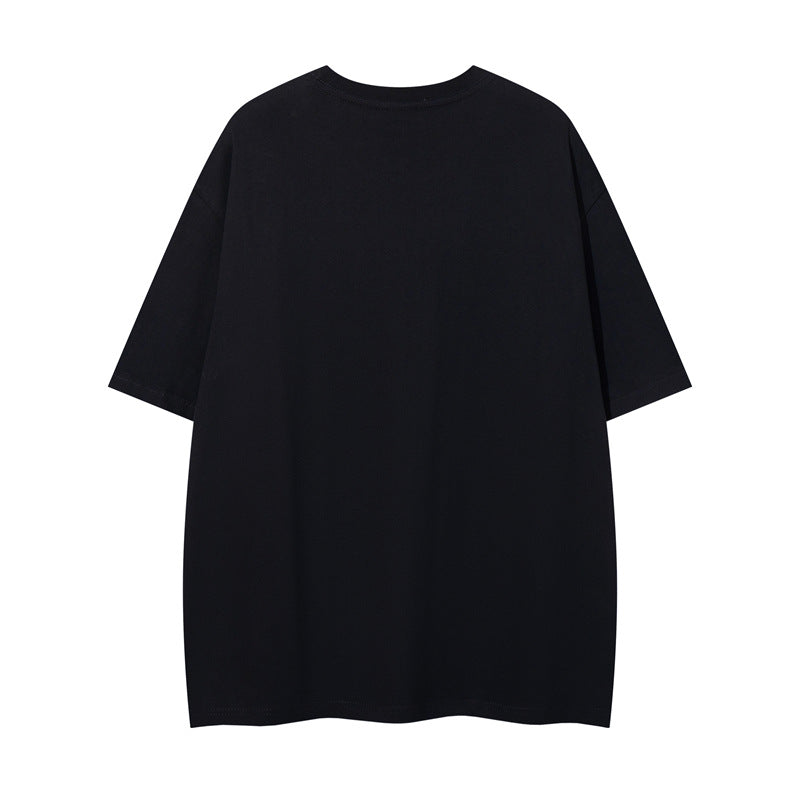 Y2K mens shirt summer casual round neck half sleeve top