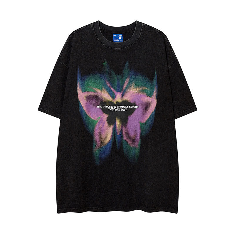 Vintage Tišö Rt Butterfly print short-sleeved t-shirt