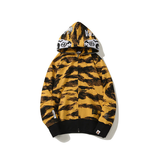 Ape Hoodie Embroidered Tiger Camo Tiger Hooded Cardigan Shark Sweater Jacket
