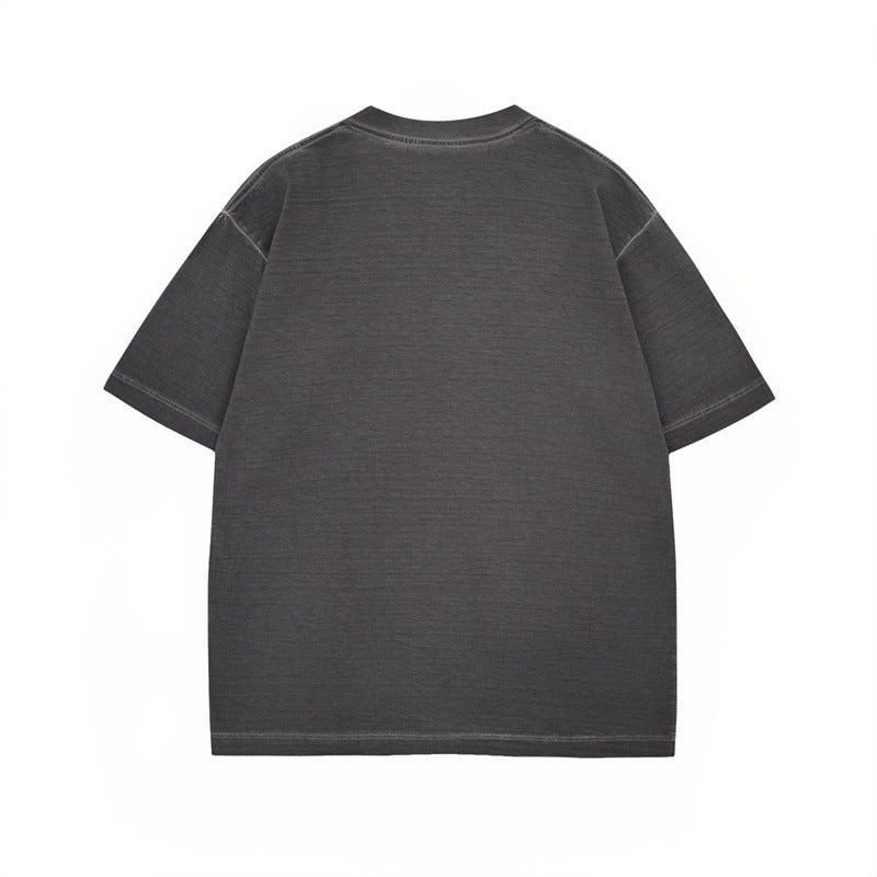US drip outfits summer retro gradual change letter casual loose short sleeve T-Shirts