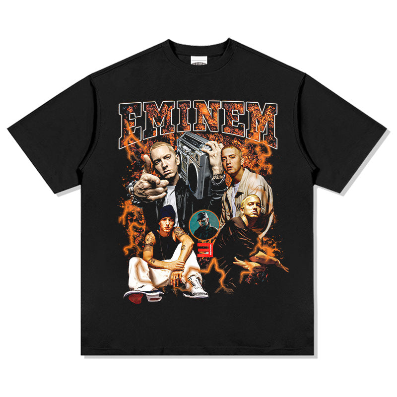 New york hip hop shop vintage hip hop Eminem print short sleeve t-shirt