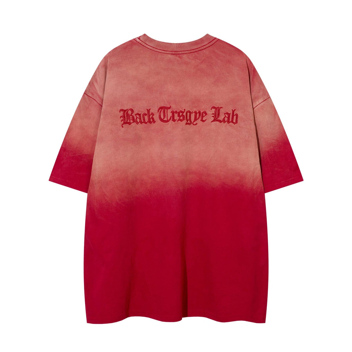 Vintage tarz t shirt retro old gradual change letter embroidery short sleeve t-shirt summer loose top