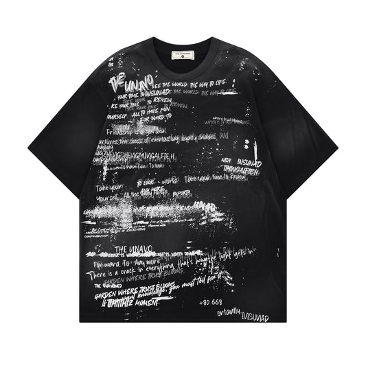 Hustle vintage summer graffiti t-shirt short sleeve