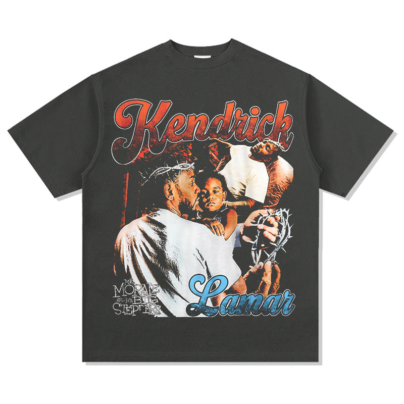 New york hip hop shop vintage hip hop kung fu kendrick print short sleeve t-shirt